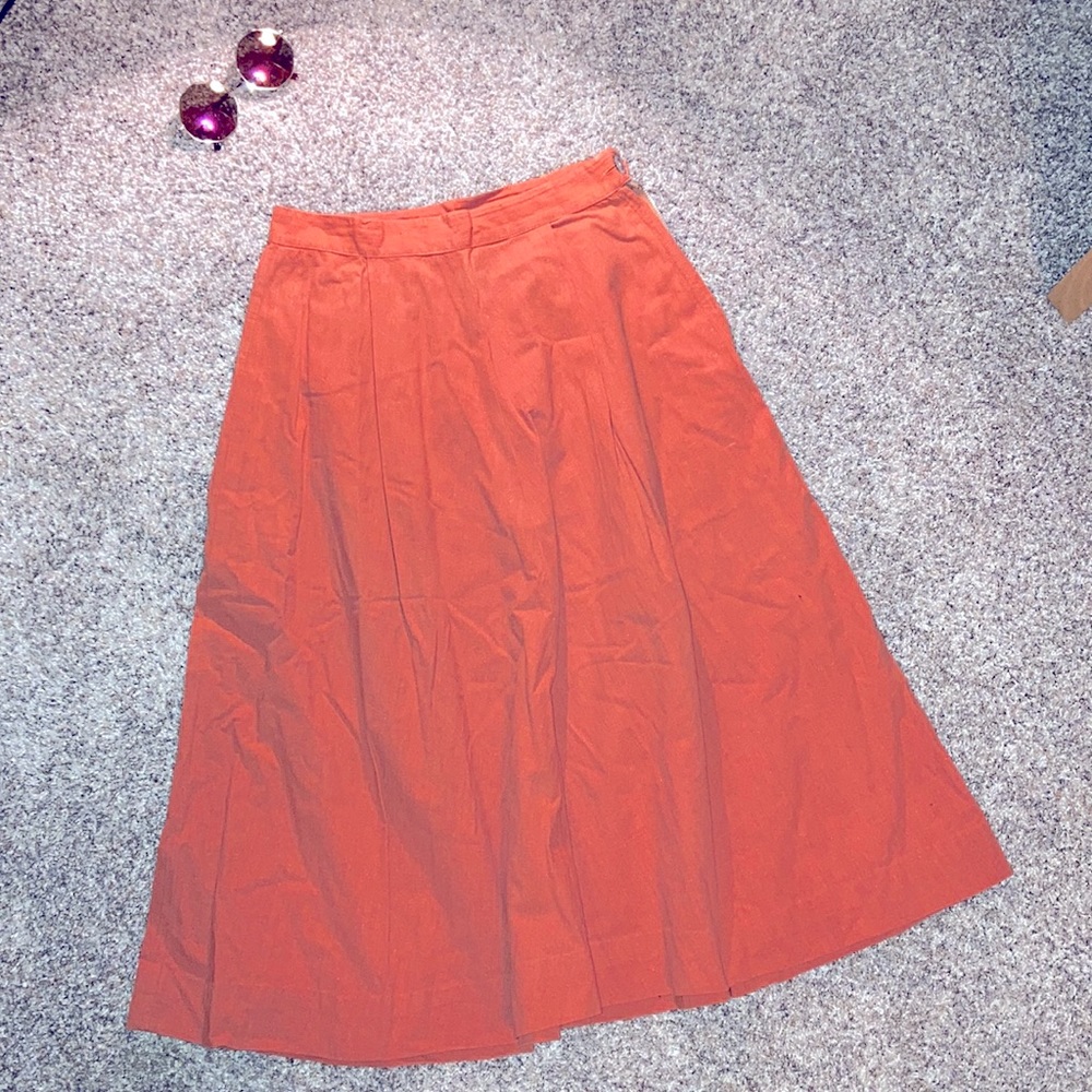 Beautiful, rust orange, Vintage skirt, 25” waist